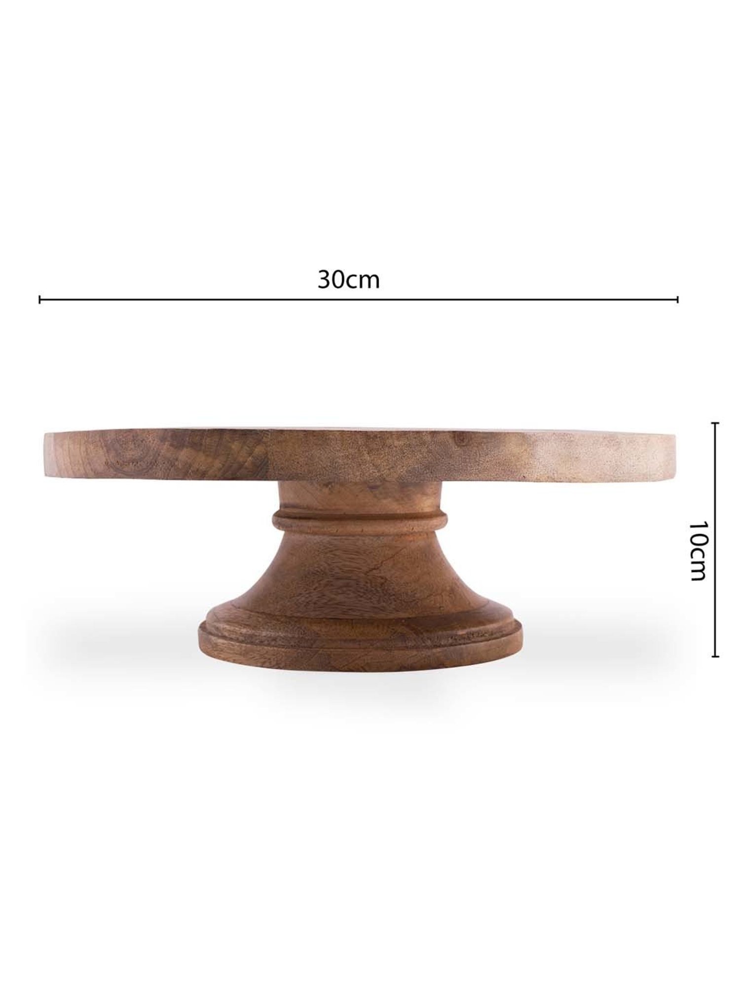 Homesake Brown Wooden 30 cm Cake Stand - Set of 1