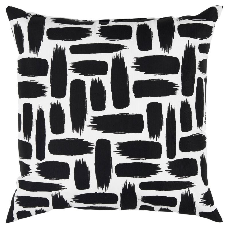 22"x22" Oversize Poly-Filled Striped Indoor/Outdoor Square Throw Pillow Black - Rizzy Home