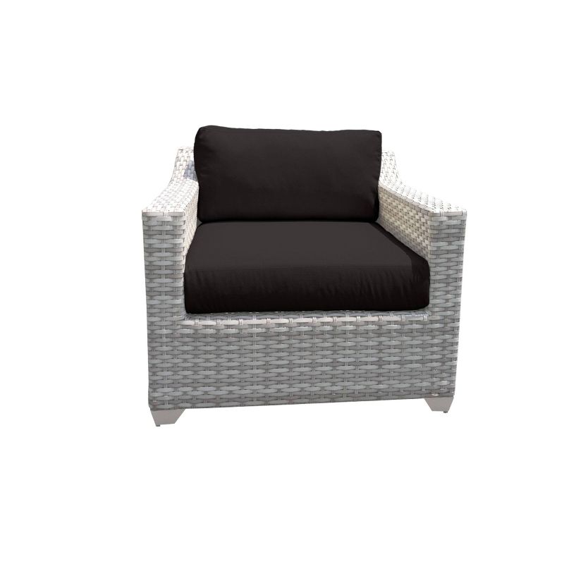 Nolin 7pc Sectional Weathered Brown Frame Sunbrella Spectrum Denim Fabric - La-Z-Boy