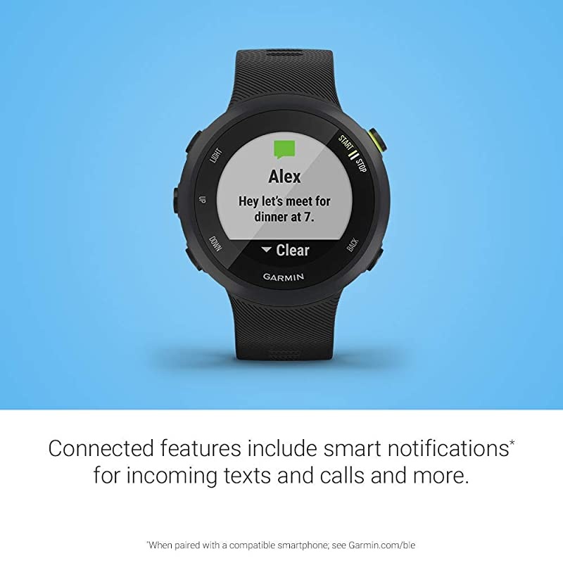 Garmin Forerunner 45 GPS Running Watch with Included  Wall Charging Adapter Bundle (Black (42mm Case))