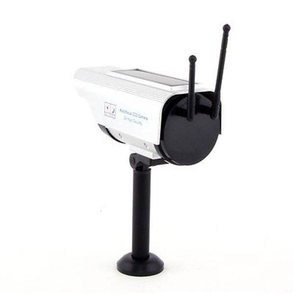 Fake Dummy Solar Powered Security CCTV Camera Cam Red Blinking LED W/2 Antennas