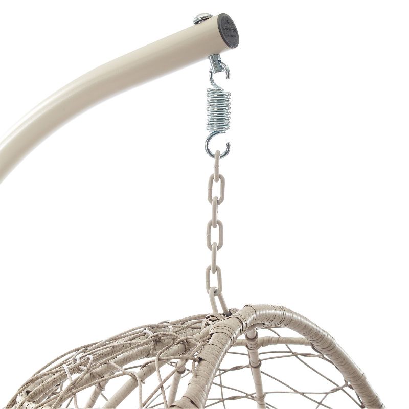 Cleo Outdoor Wicker Patio Hanging Egg Chair with Stand - Crosley