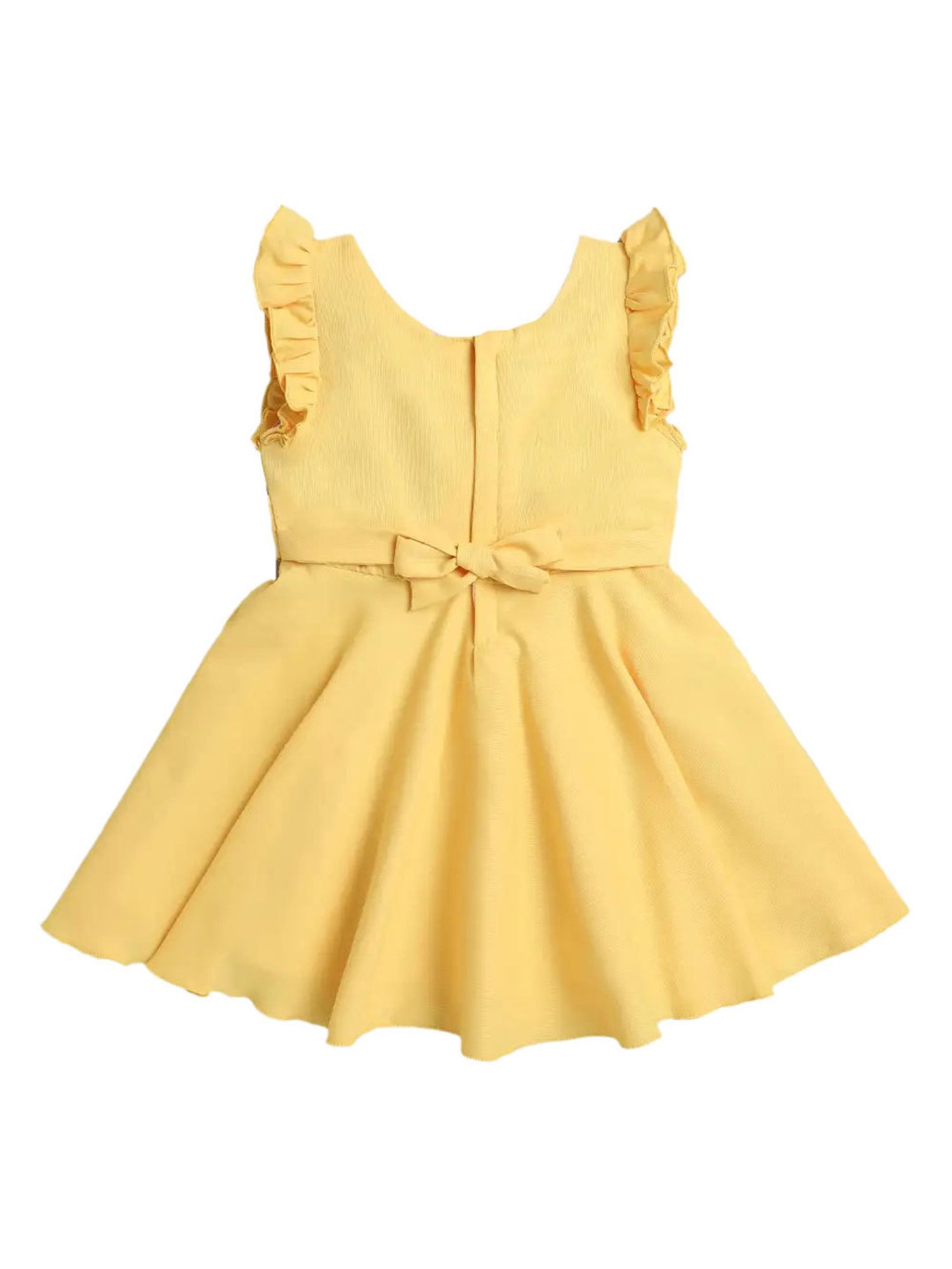 The Magic Wand Kids Yellow Solid Dress