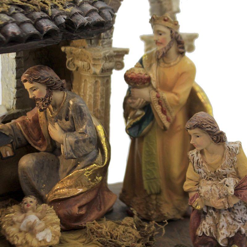 Christmas 8.5" Nativity Ruins Holy Family Kings Angel  -  Decorative Figurines