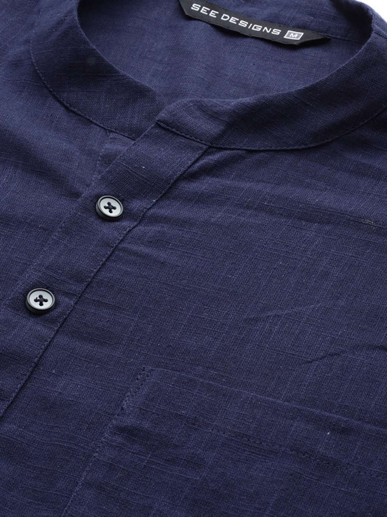 See Designs Blue & White Cotton Regular Fit Printed Ethnic Set