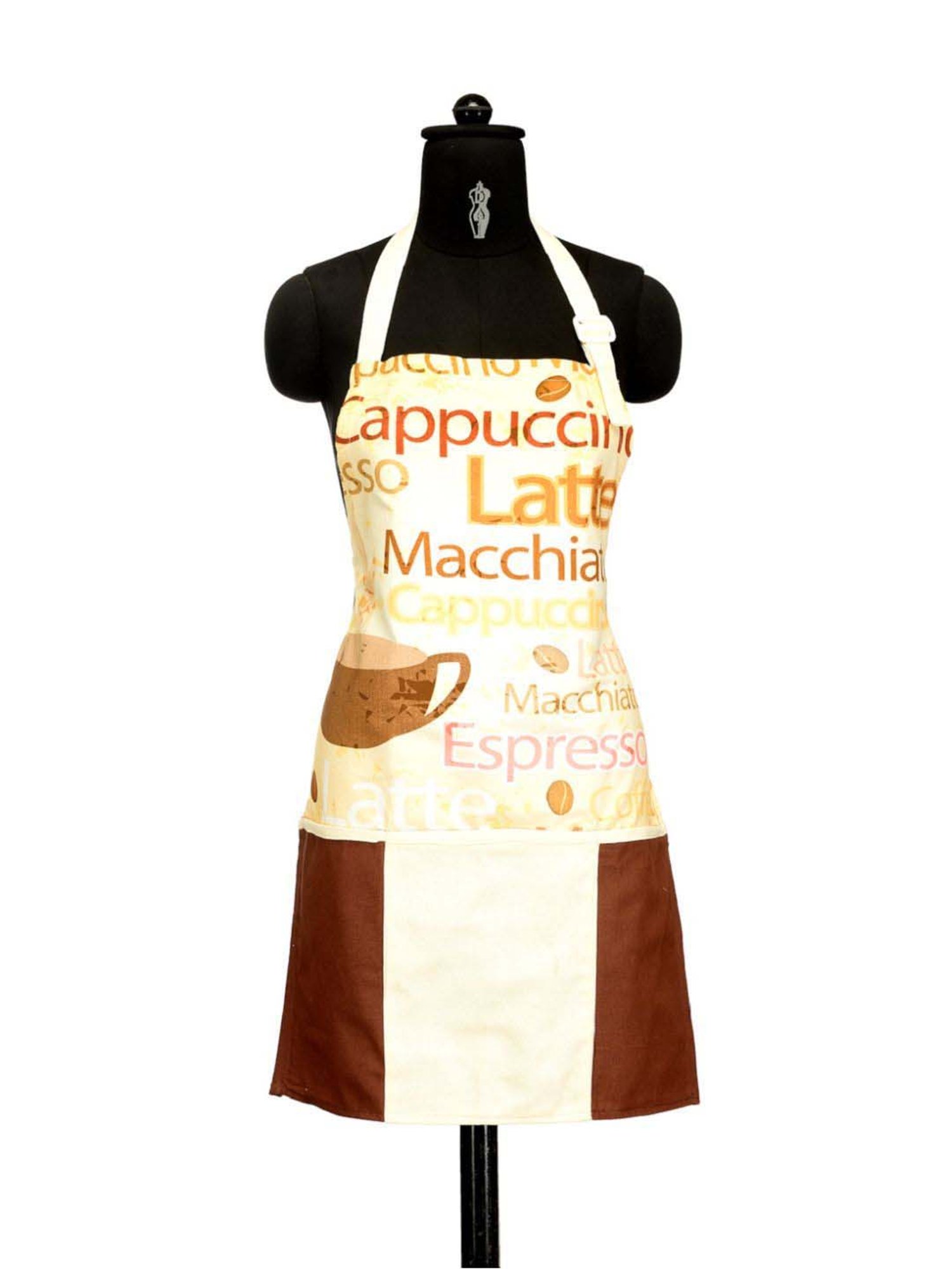 Ariana Yellow & White Cotton Kitchen Apron with Pocket