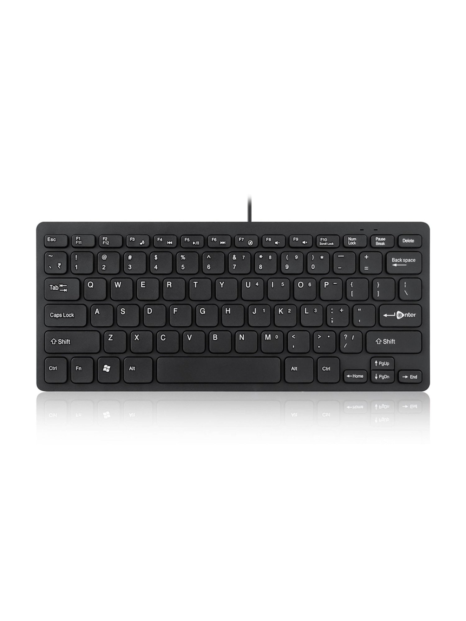 Enter Typist Mini Wired Keyboard + Eternal Wired Mouse + U4P USB Hub Combo Set (Black)