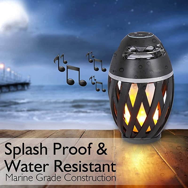 Flame Light Speaker,  Led Flame Speakers Torch Atmosphere Bluetooth Speakers Outdoor Portable Stereo Speaker with HD Audio and Enhanced Bass Night Light Table Lamp BT 4.2 for iPhone Android