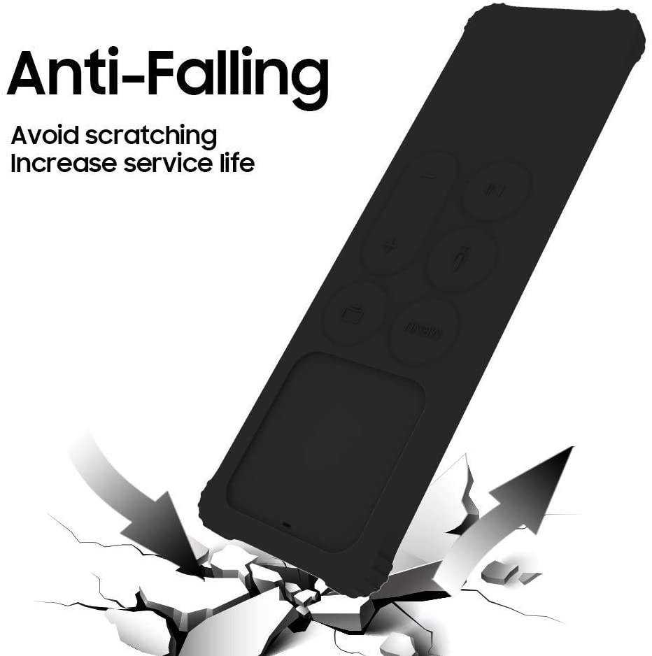 AWINNER Protective Case Compatible for Apple TV 4K/4th/HD Siri Remote (1st Generation) - Lightweight [Anti Slip] Shock Proof Silicone Cover for Apple TV Siri Remote Controller (Black)
