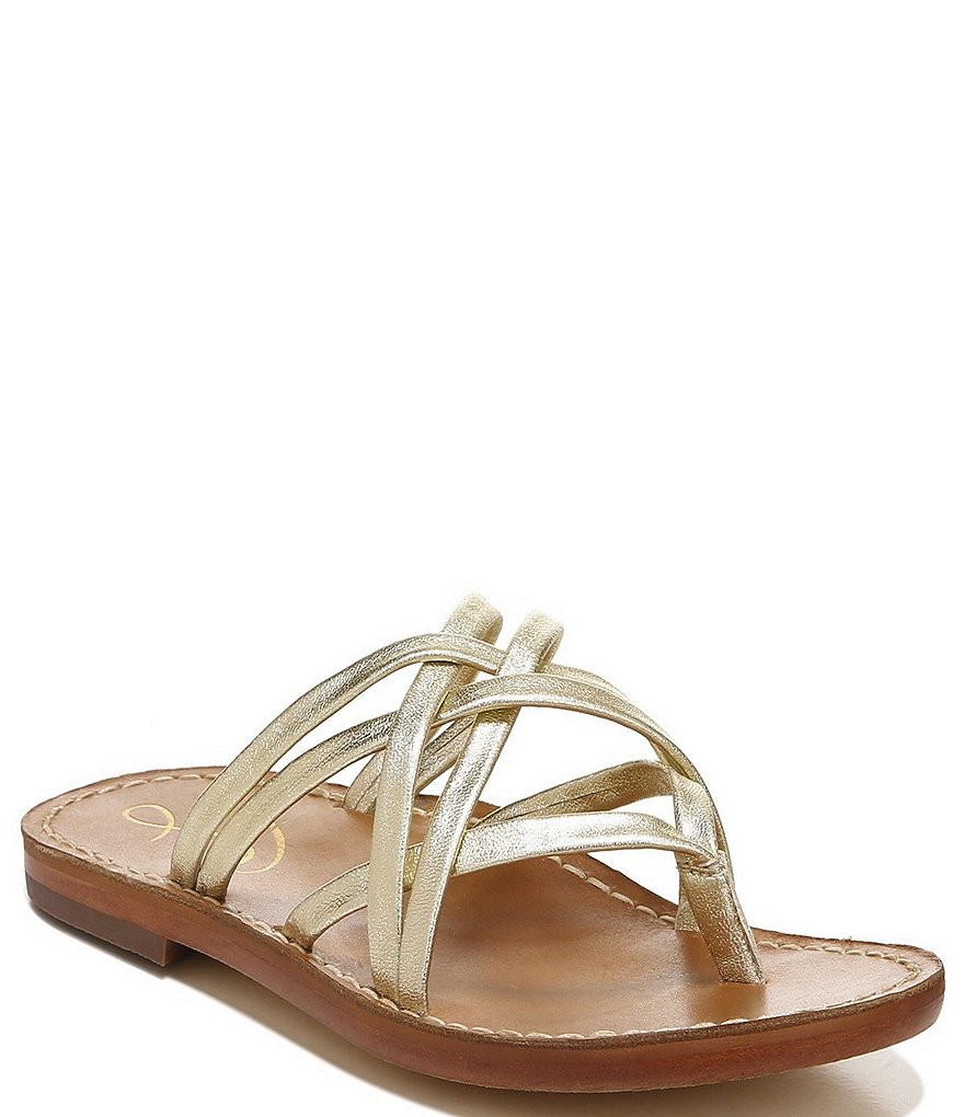 Sam Edelman Marinea Metallic Leather Strappy Thong Sandals