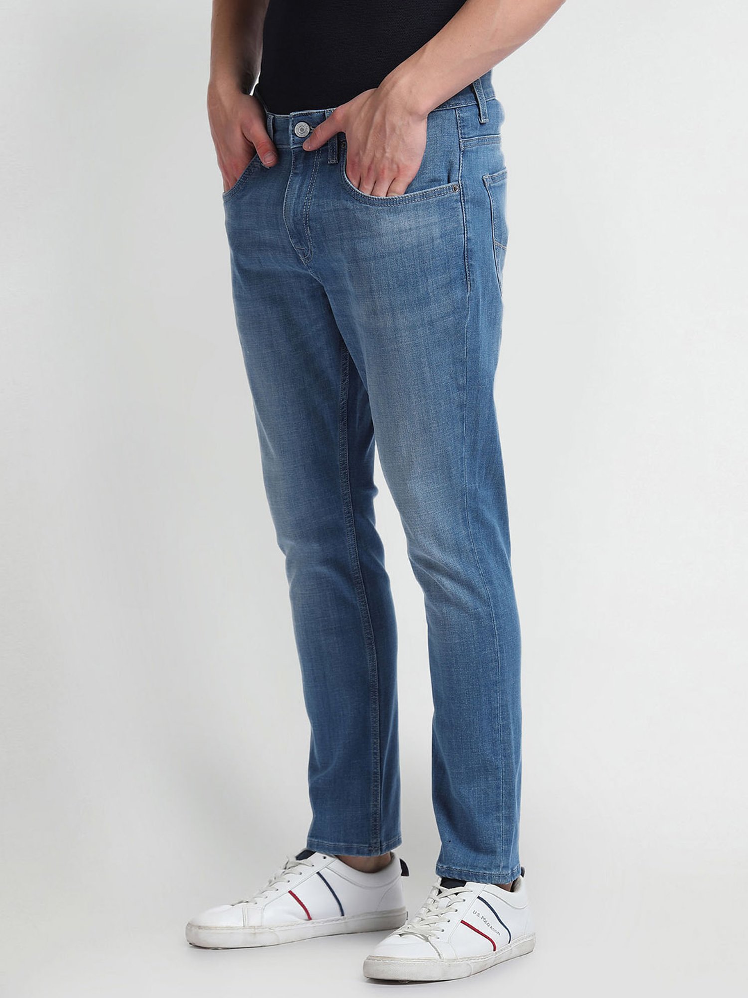 U.S. Polo Assn. Henry Blue Tapered Fit Heavily Washed Jeans