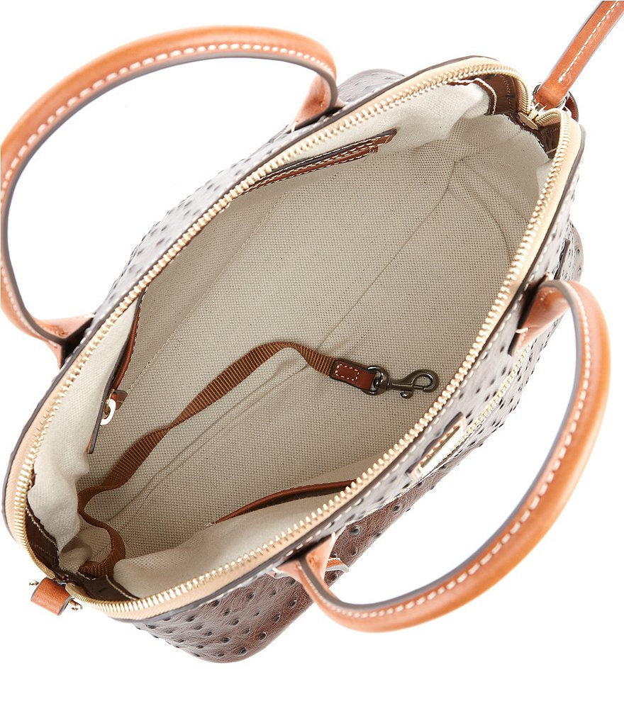 Dooney & Bourke Ostrich Collection Large Domed Satchel Bag