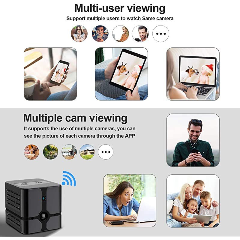 Spy Camera Wireless Hidden Camera Cop Spy Cam  WiFi Mini Body Camera Portable Home Security Cameras Covert Small Nanny Cam with App 1080P Night Vision Motion Activated Indoor and Outdoor