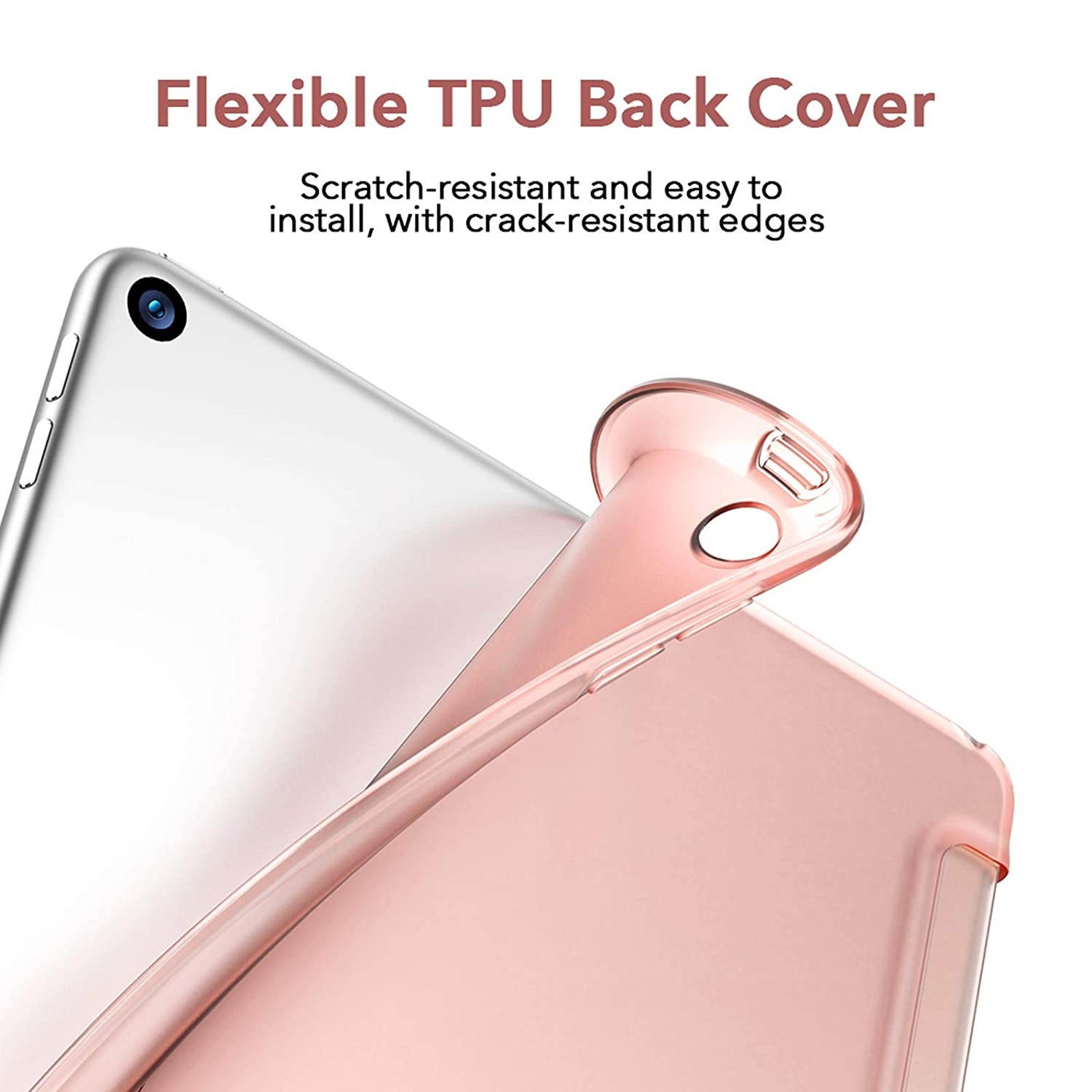 ESR Slim Case for iPad 8th Gen (2020)/7th Gen (2019) [Auto Sleep/Wake Cover] [Flexible Back with Viewing/Typing Stand] Rebound Series &ndash; Rose Gold