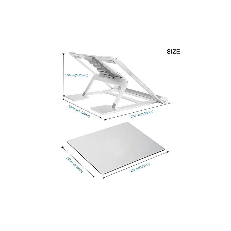 Laptop StandVentilated Portable Ergonomic Notebook Riser for DeskMultiAngle Portable AntiSlip Mount for MacBook Surface Laptop Notebook 1017 Tablet Silver+Mouse Mat