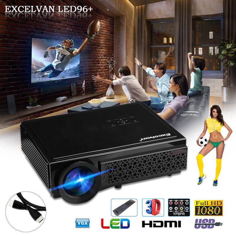 3D Full HD 1080P Mini Video Projector LED 5000 Lumen Multimedia Home Cinema HDMI