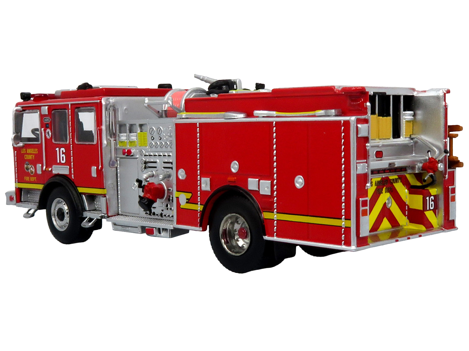 1973 Ward LaFrance Fire Engine "Los Angeles County Fire Department Engine 51" Red "5 Alarm" Series Limited Edition 1/87 (HO) Diecast Model by Iconic Replicas