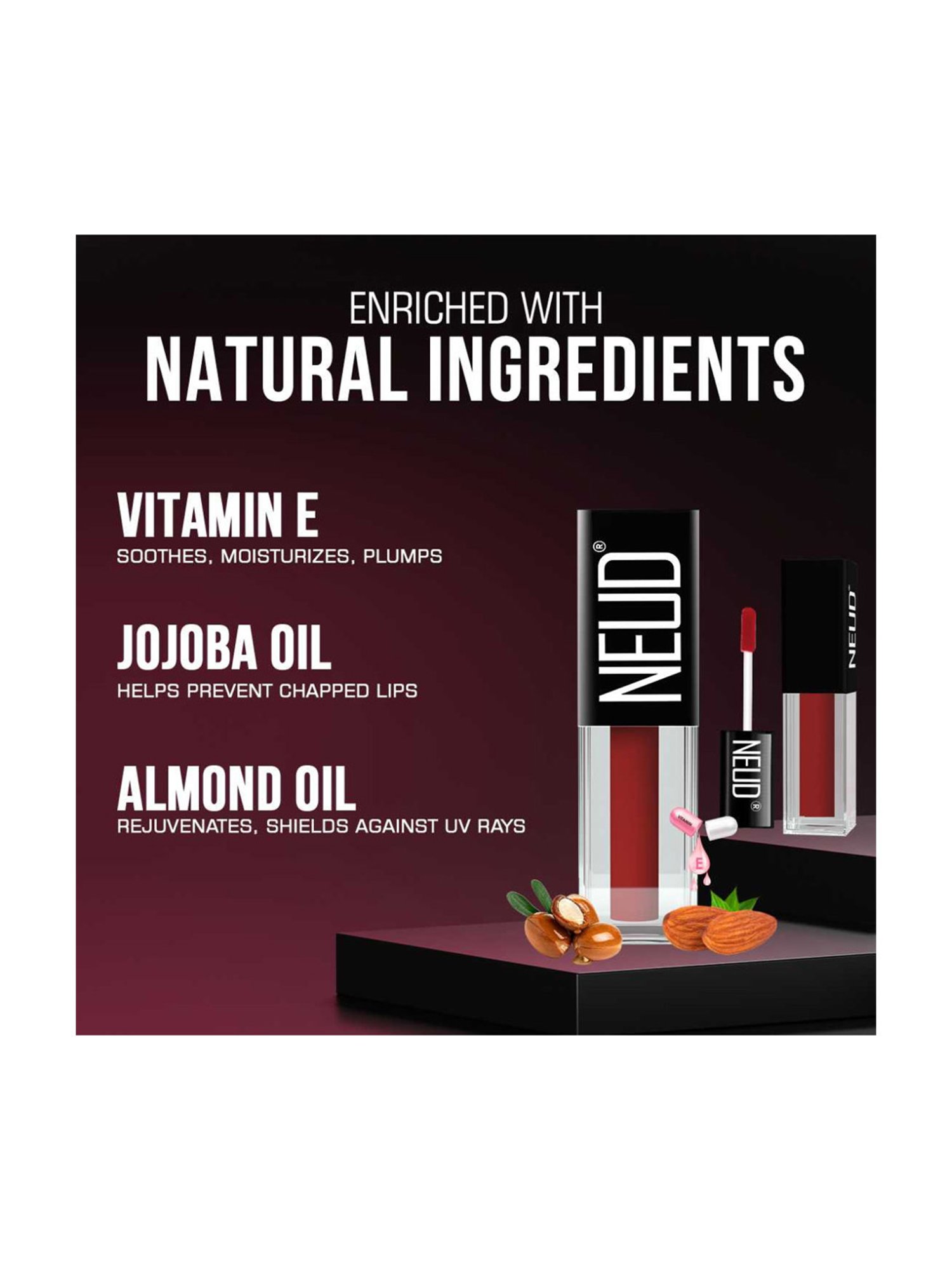 Neud Matte Liquid Lipstick Combo Supple Candy & Perfect Pout with Two Lip Gloss Free