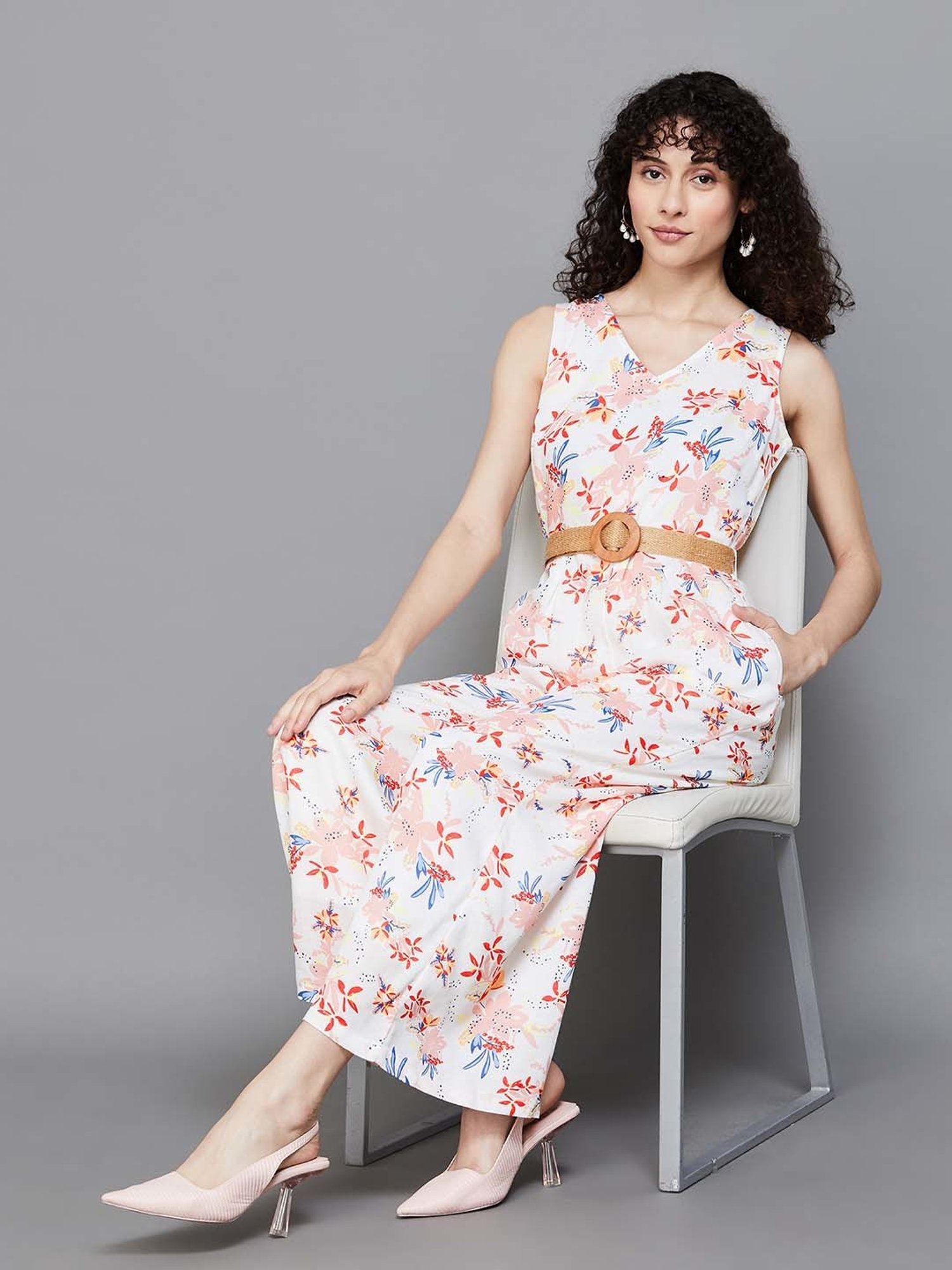 Colour Me by Melange Off-White Printed Jumpsuit