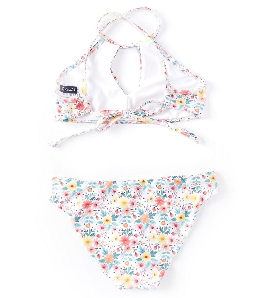 Splendid Big Girls 7-16 Spellbound Floral-Printed Bralette Top & Retro Hipster Bottom Two-Piece Set
