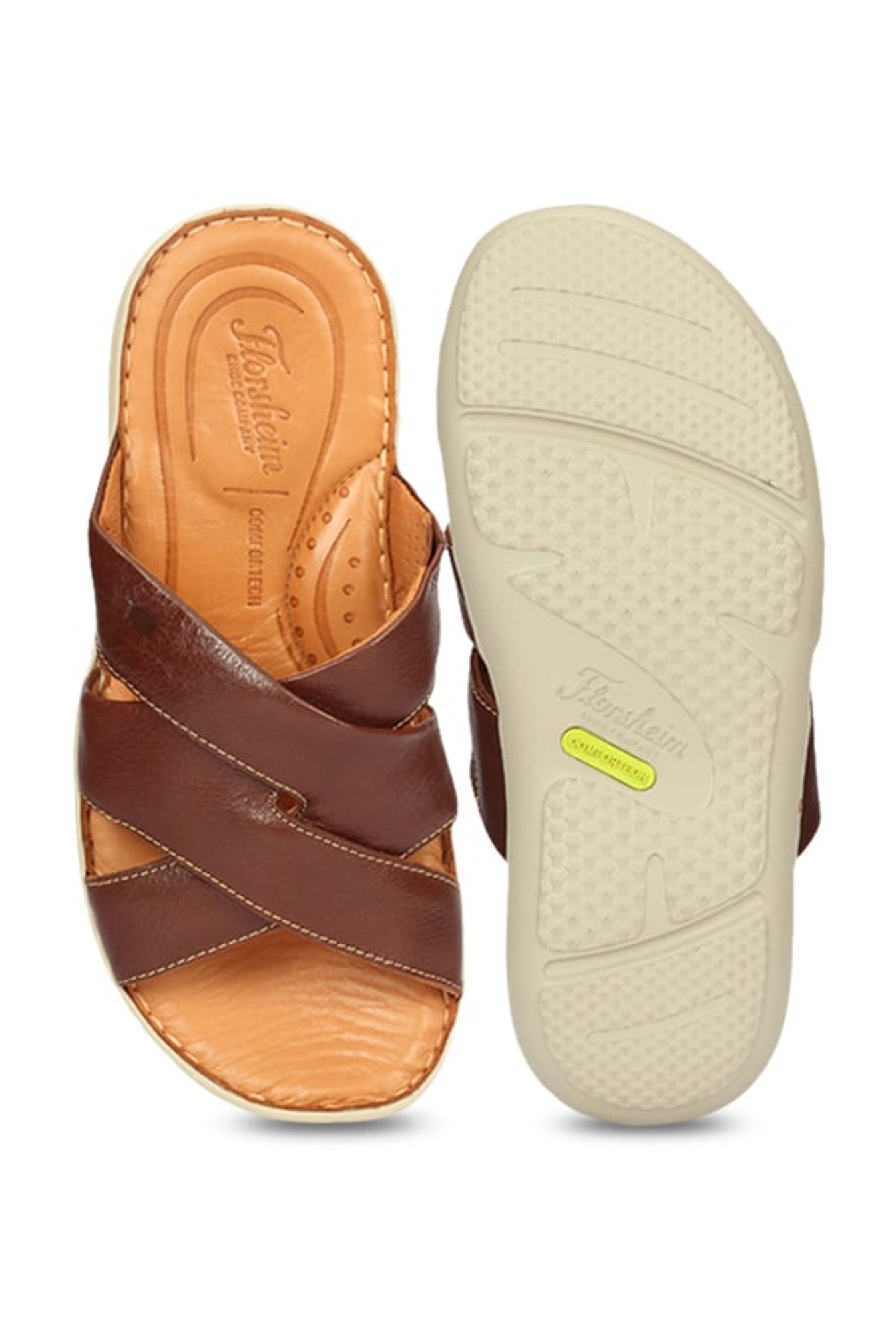 Florsheim Lewis Tan Cross Strap Sandals