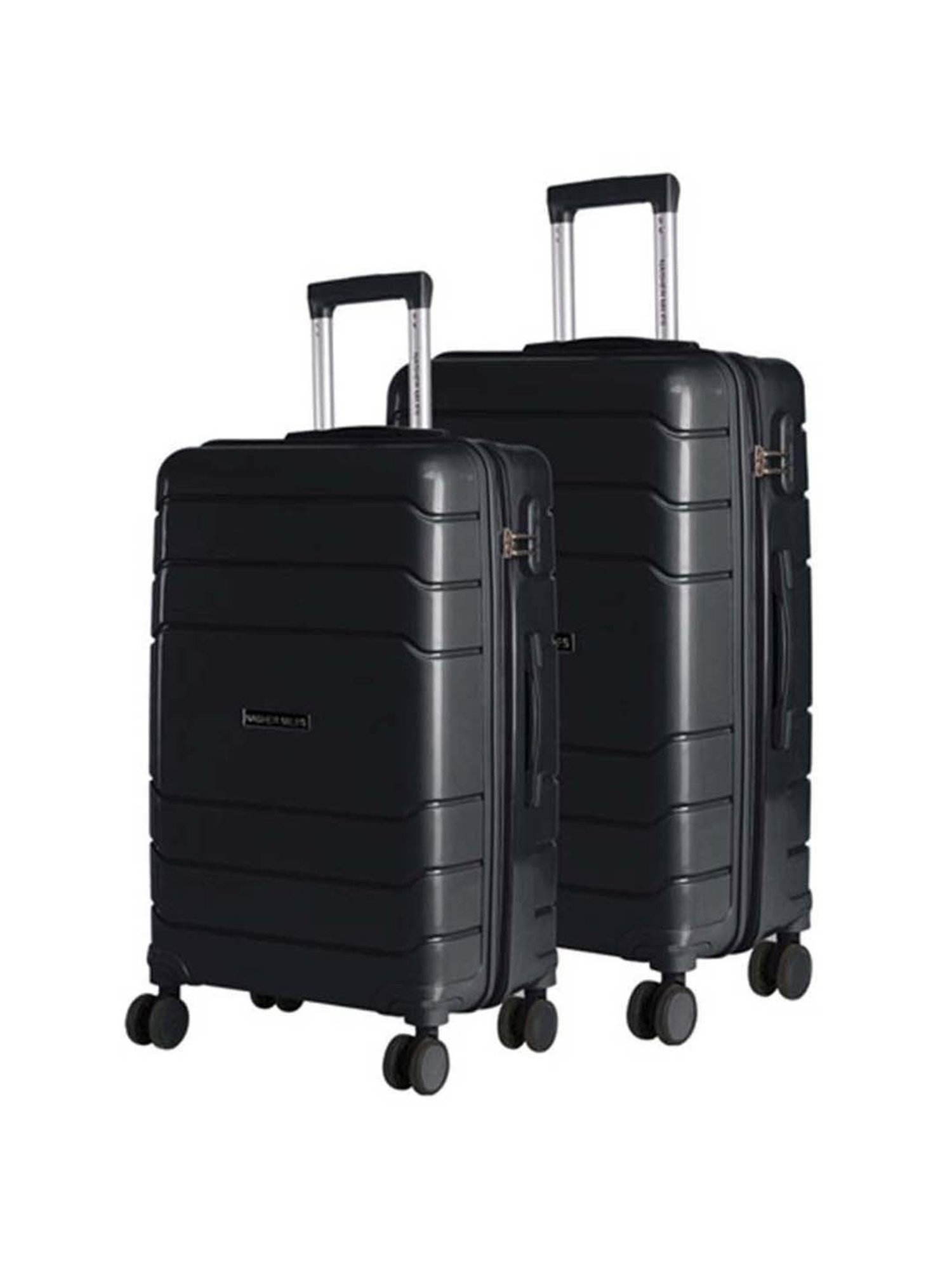 Nasher Miles Lisbon Polypropylene Black Hardsided Luggage Set (NM 10312 Lisbon Black S2-24-28)