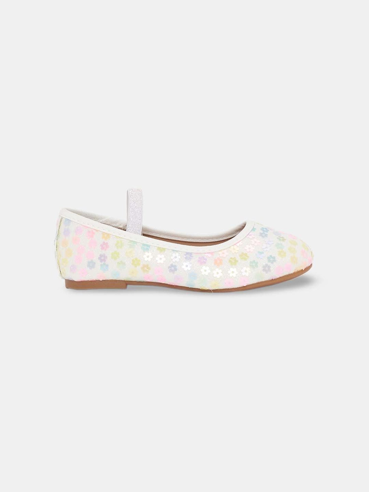 Pantaloons Junior White & Pink Mary Jane Shoes