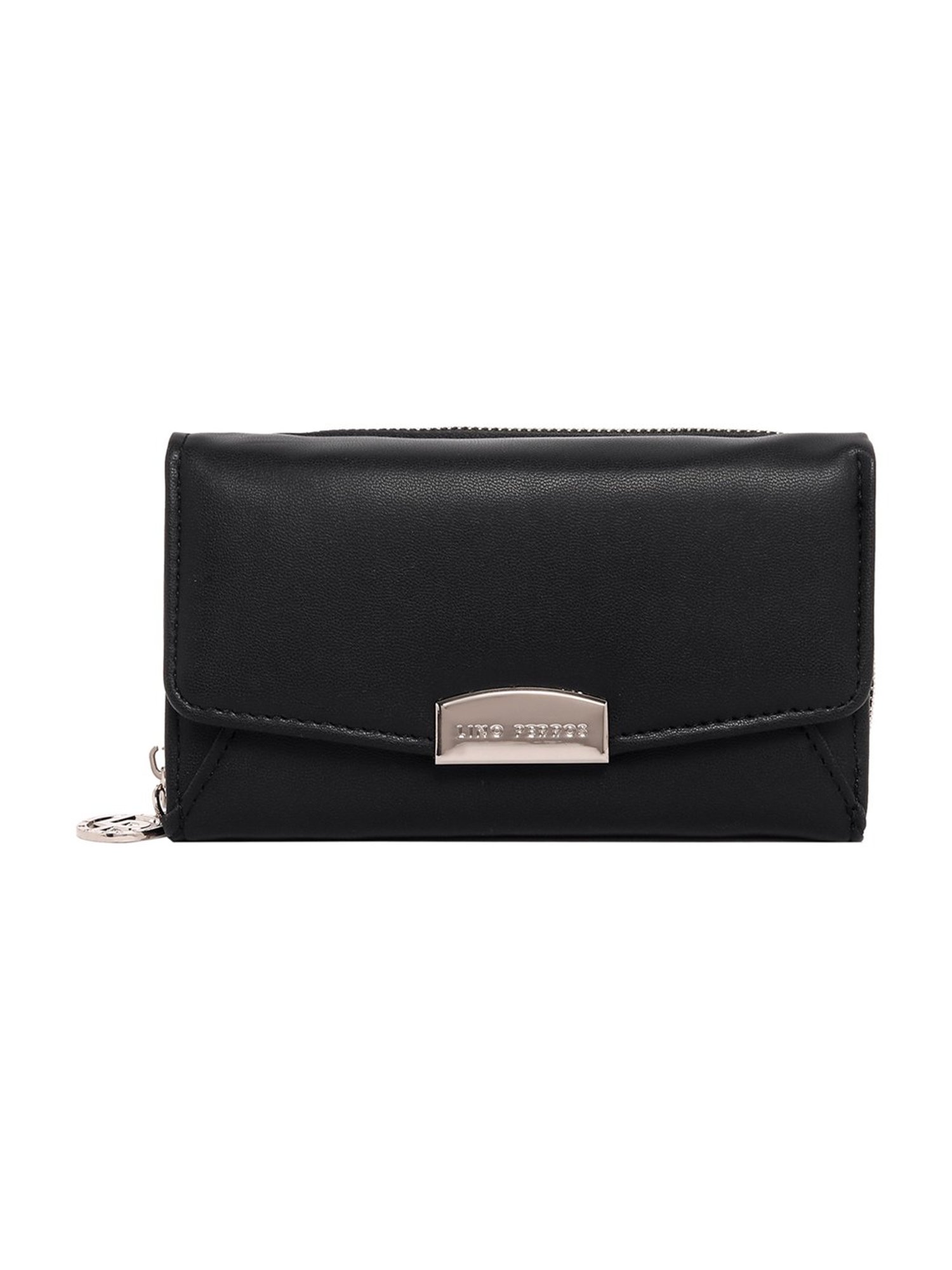 Lino Perros Black Medium Tri-Fold Wallet for Women