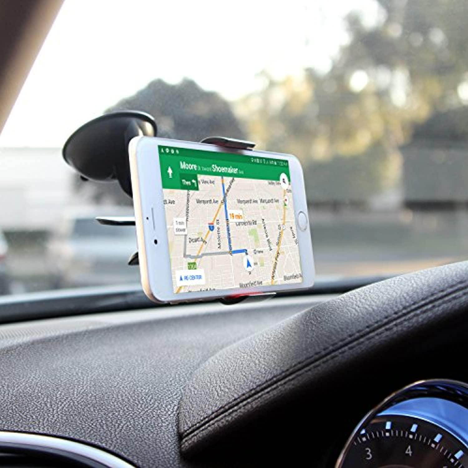Cellet Universal Clamp Dashboard Windshield w/ Sticky Pad Phone Holder for Smartphones