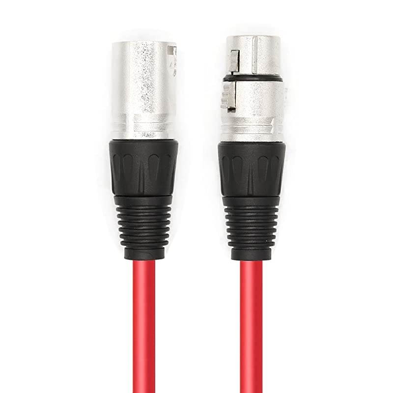 20m Patch Snake Cord Low Z Speaker Sound Cable 3 Pin XLR Male to XLR Female Microphone Cable for Recording Stage DJ Pro Studio Broadcast 66 FeetRed