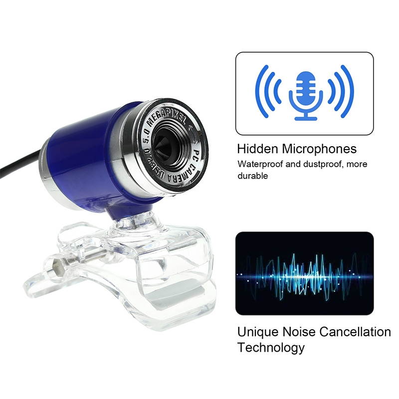 A860 HD Computer USB WebCam with Microphone (Blue)