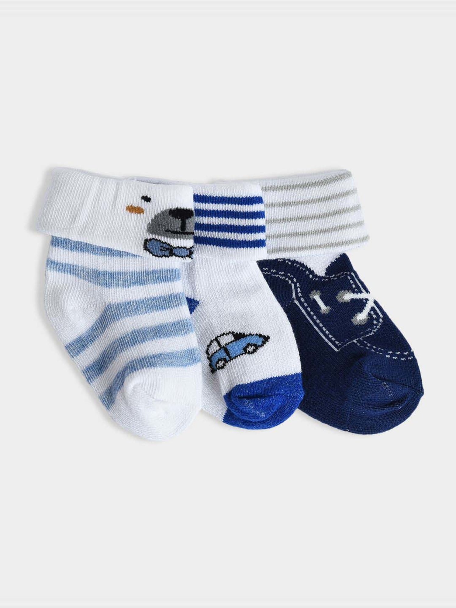 MiArcus Multicolor Cotton Polyblend Printed Socks 3 Pair