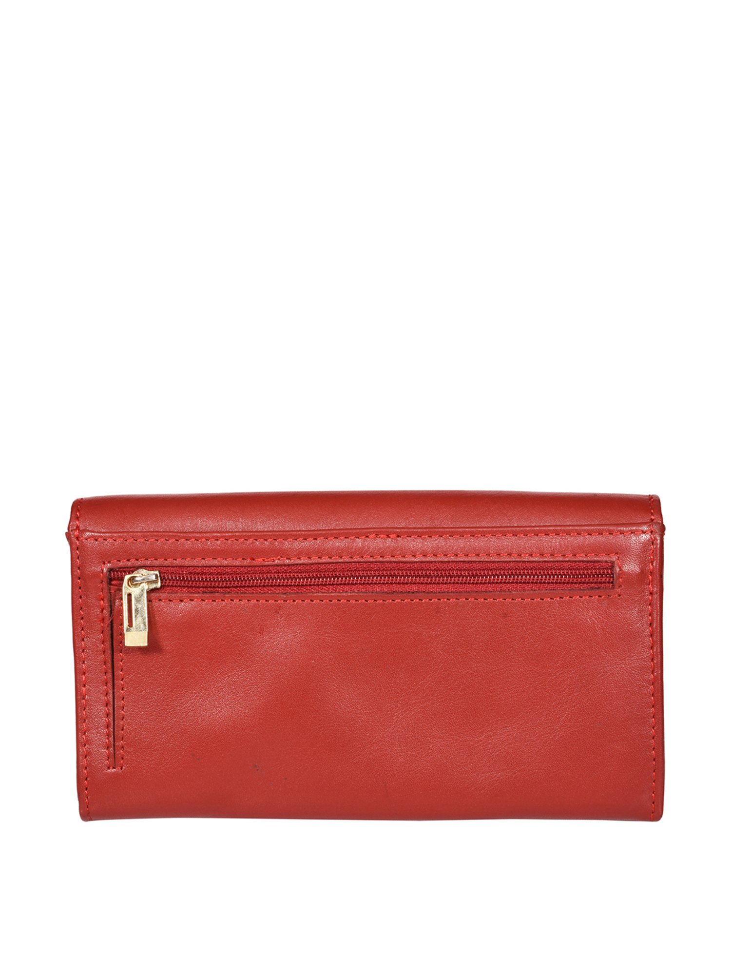 SASSORA Red Solid Rfid Wallet for Women