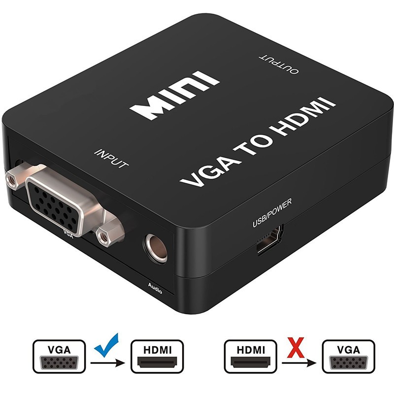 VGA to HDMI, CORN HD 1080P VGA to HDMI Video and Audio Video Converter Adapter for HDTVs, monitors, displayers, Laptop Desktop Computer