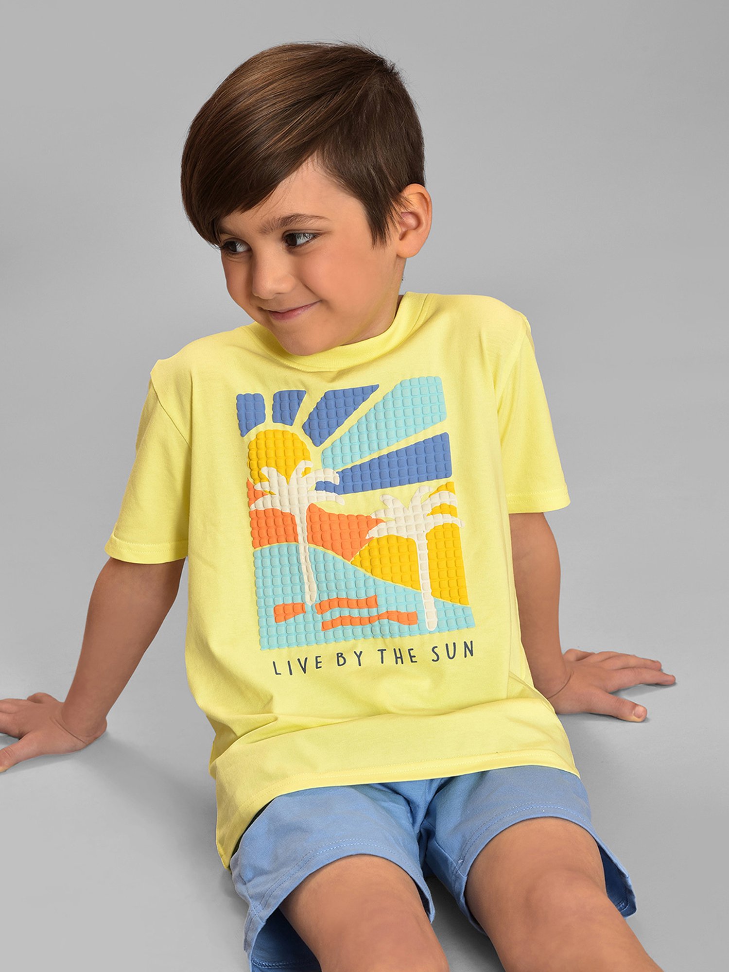 MiArcus Kids Yellow Printed T-Shirt