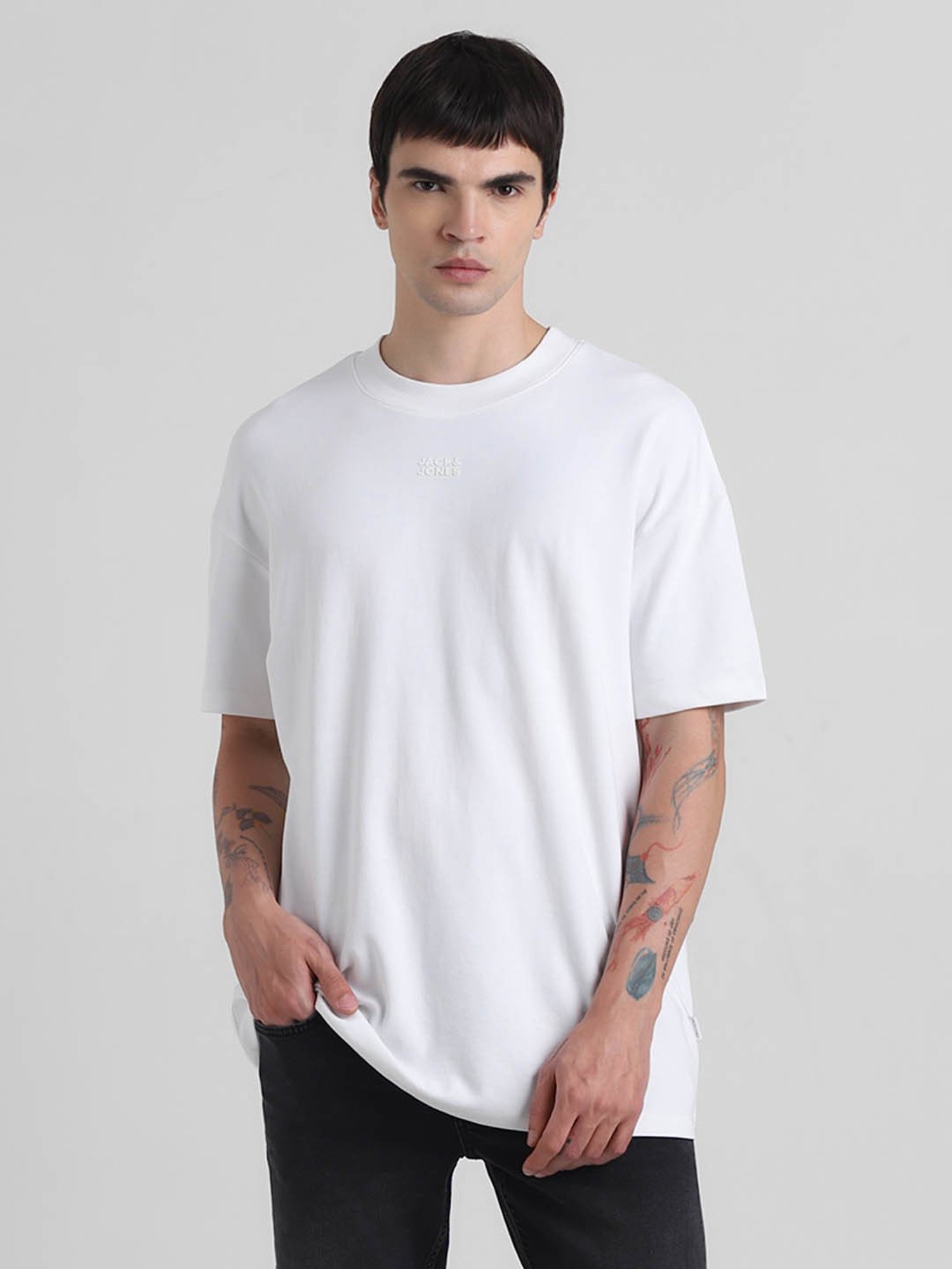 Produkt By Jack & Jones Brilliant White Cotton Slim Fit T-Shirt