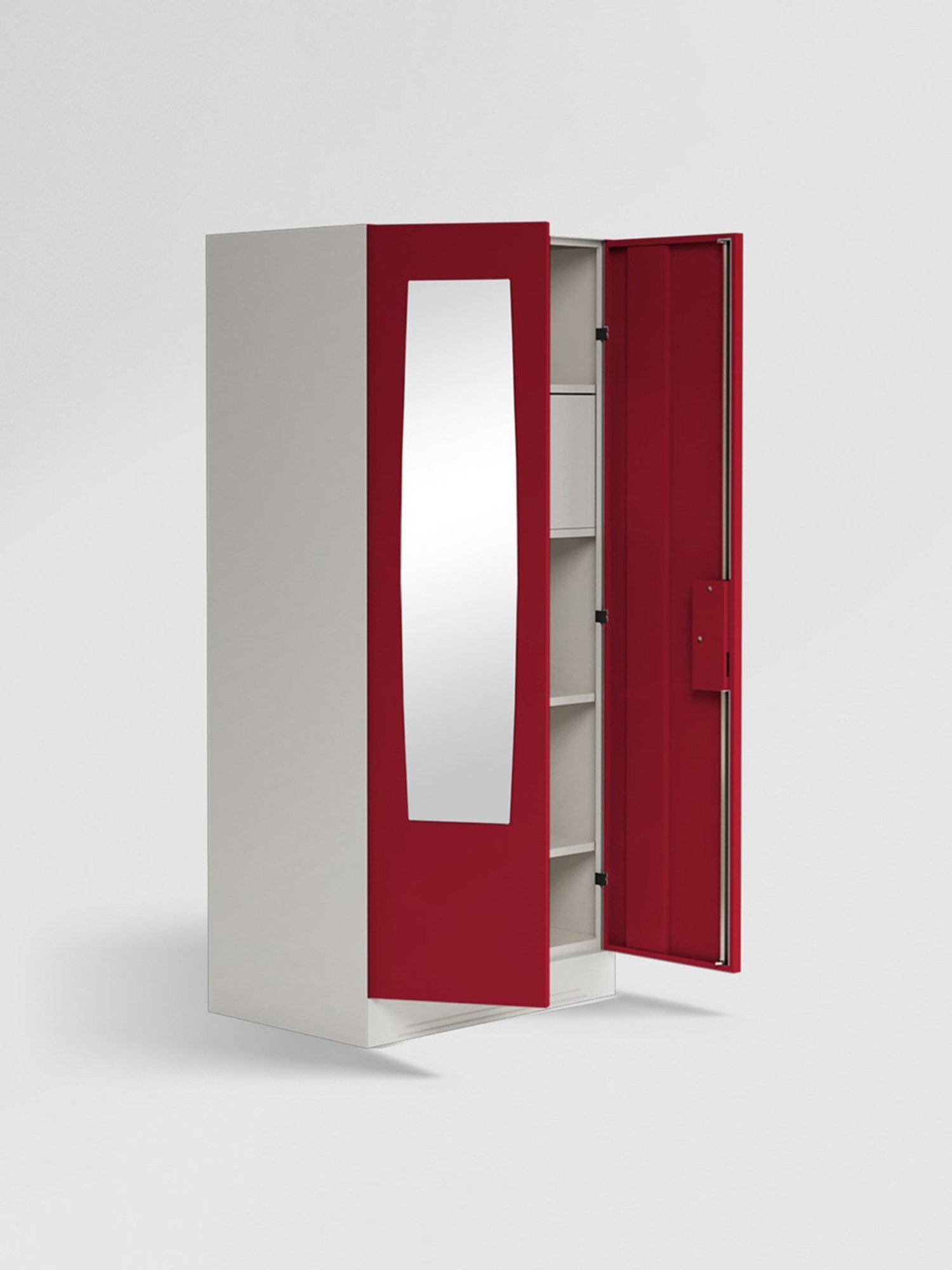 Godrej Interio Slimline 2-Door Steel Almirah, Red (1-Year Warranty, 1 Locker)