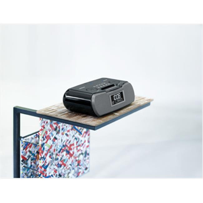 CD Player Boombox CDCDRCDRW Portable wBluetooth USB AMFM Radio Aux LineInput Headset Jack Foldable Carrying Handle and LED Light Phantom Black