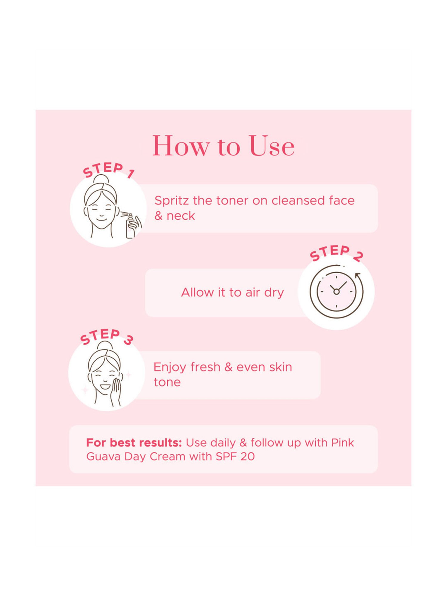 Pure Sense Pink Guava Face Toner with Rose Water & Pomegranate - 100 ml