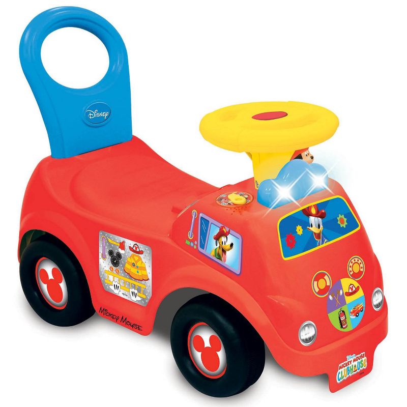 Kiddieland Light n' Sound Mickey Activity Fire Engine Kid Toy Car, Red | 050815