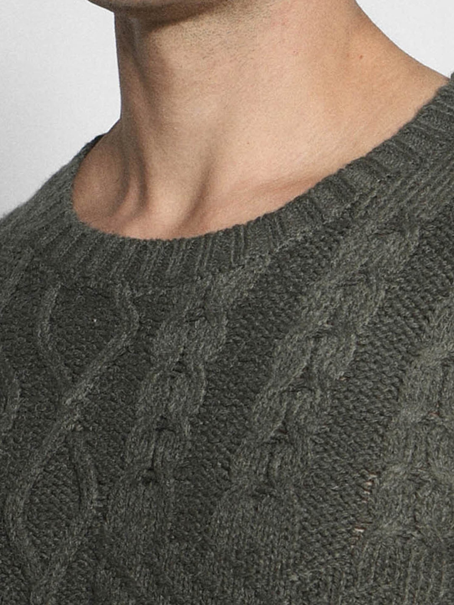 American Eagle Green Regular Fit Self Pattern Sweater