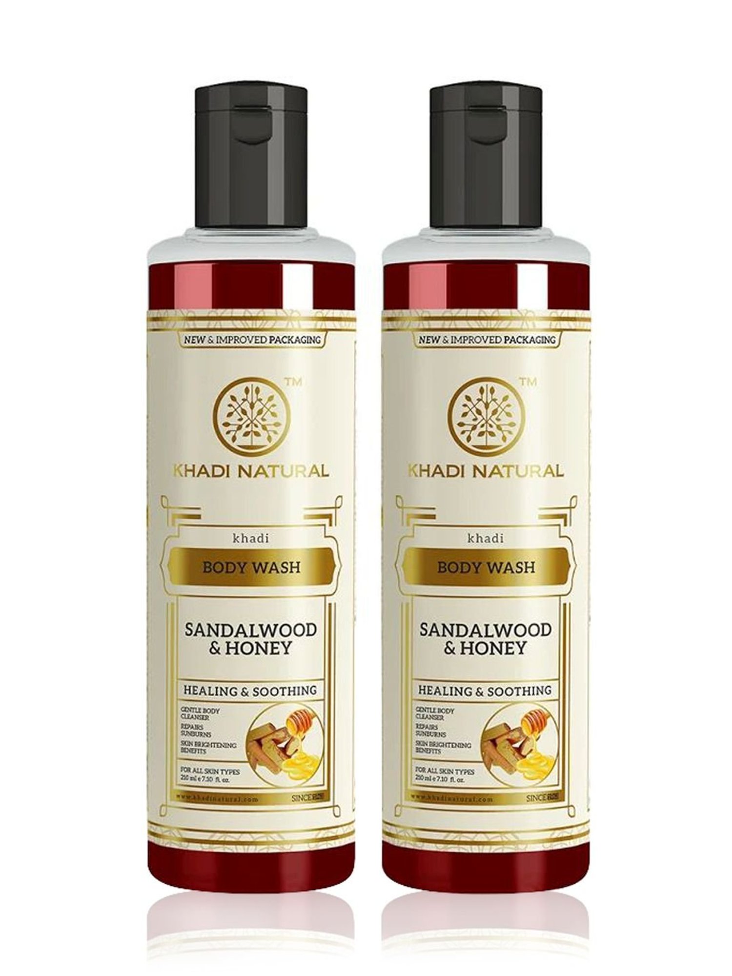 Khadi Natural Sandalwood & Honey Body Wash Pack of 2