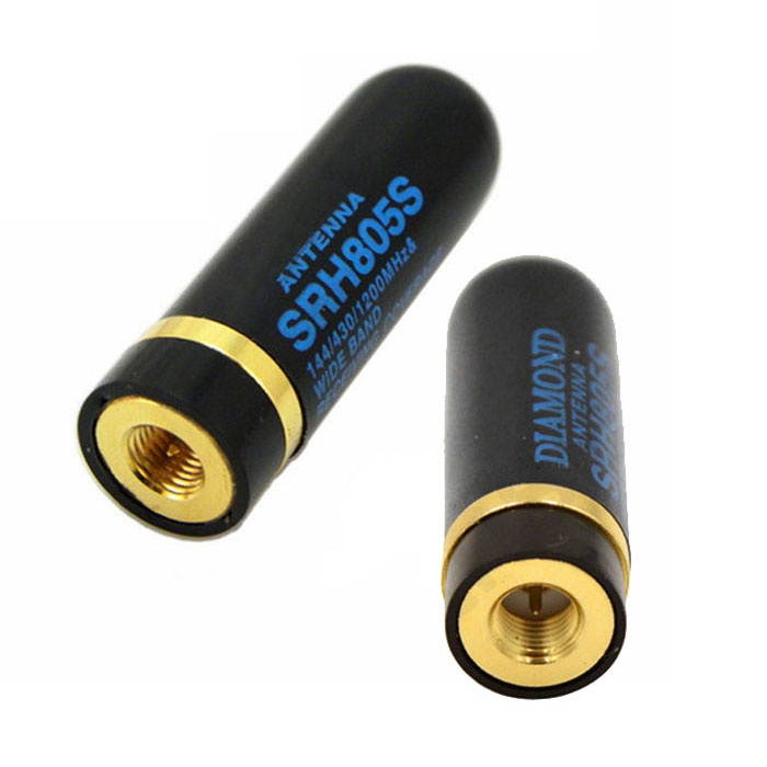 2 Pcs SRH805S SMA Dual Band UHF+VHF Antenna for Baofeng Radio, SMA Female & SMA Male