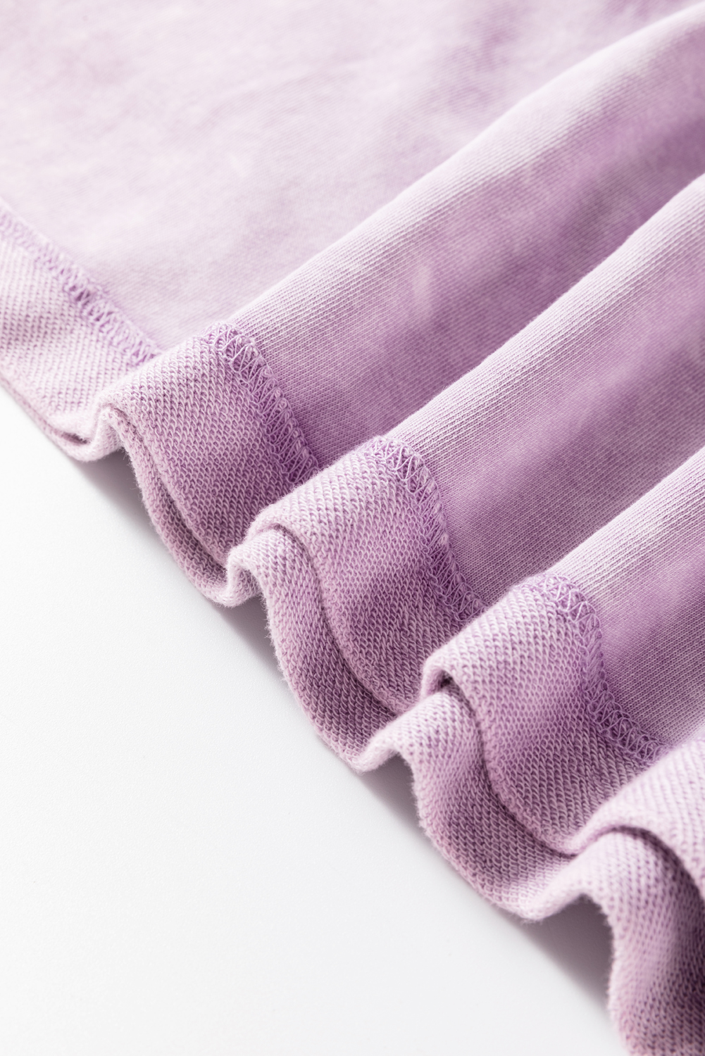 Orchid Petal Mineral Wash Drop Sleeve Patchwork Plus Size Tee