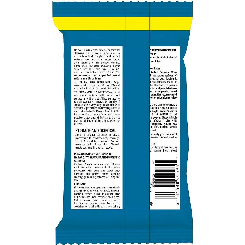 Weiman Disinfectant Electronic Wipes - 15ct/2.7oz