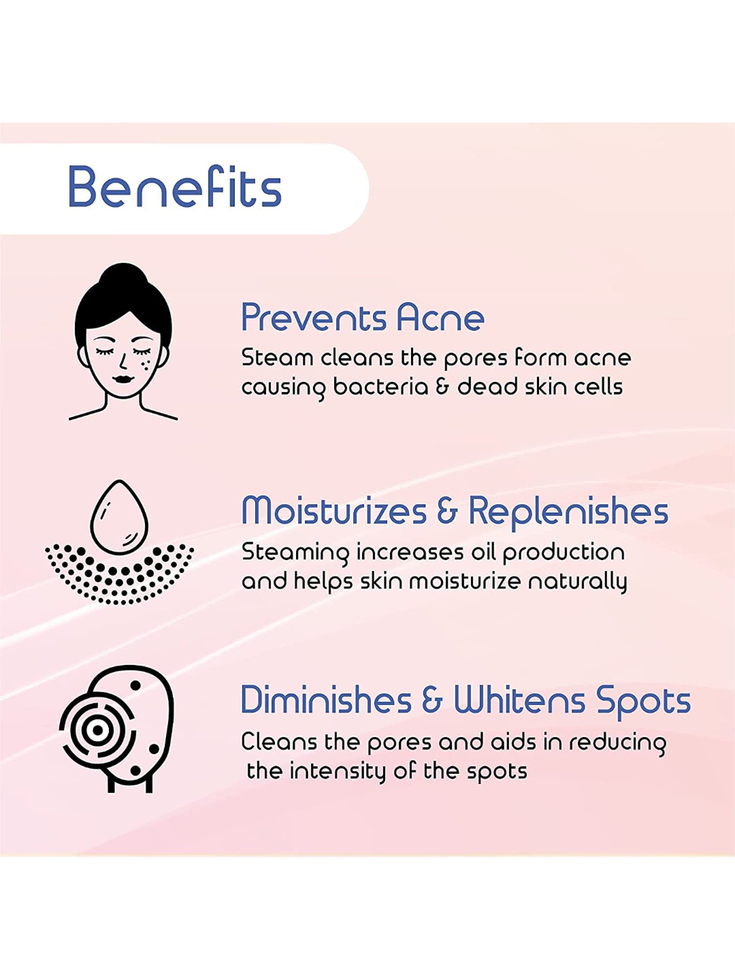 Mievida 3-in-1 Steam Inhaler Vaporizer and Facial Steamer for Cough and Cold (Blue)