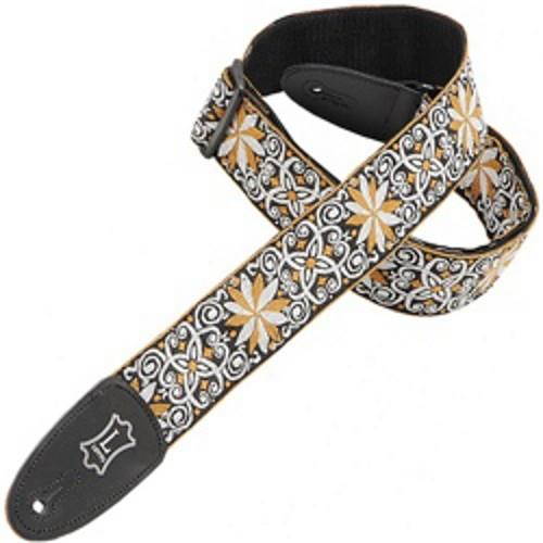 Levy's M8HT-13 2" Jacquard Weave Hootenanny Guitar Strap - Yellow Flowers