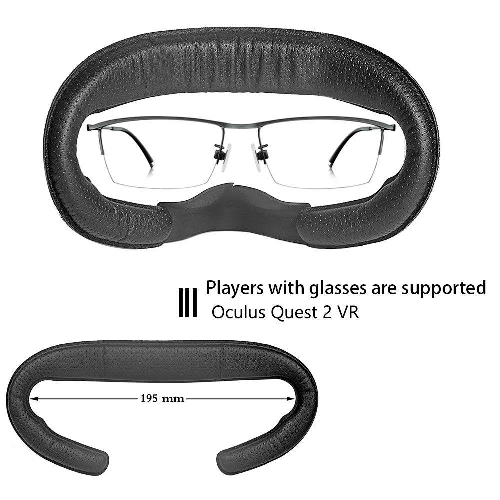 VR Facial Interface Bracket & PU Leather Foam Face Cover Pad Replacement & Protective Lens Cover & Anti-Leakage Nose Pad Custom Set for Oculus Quest 2