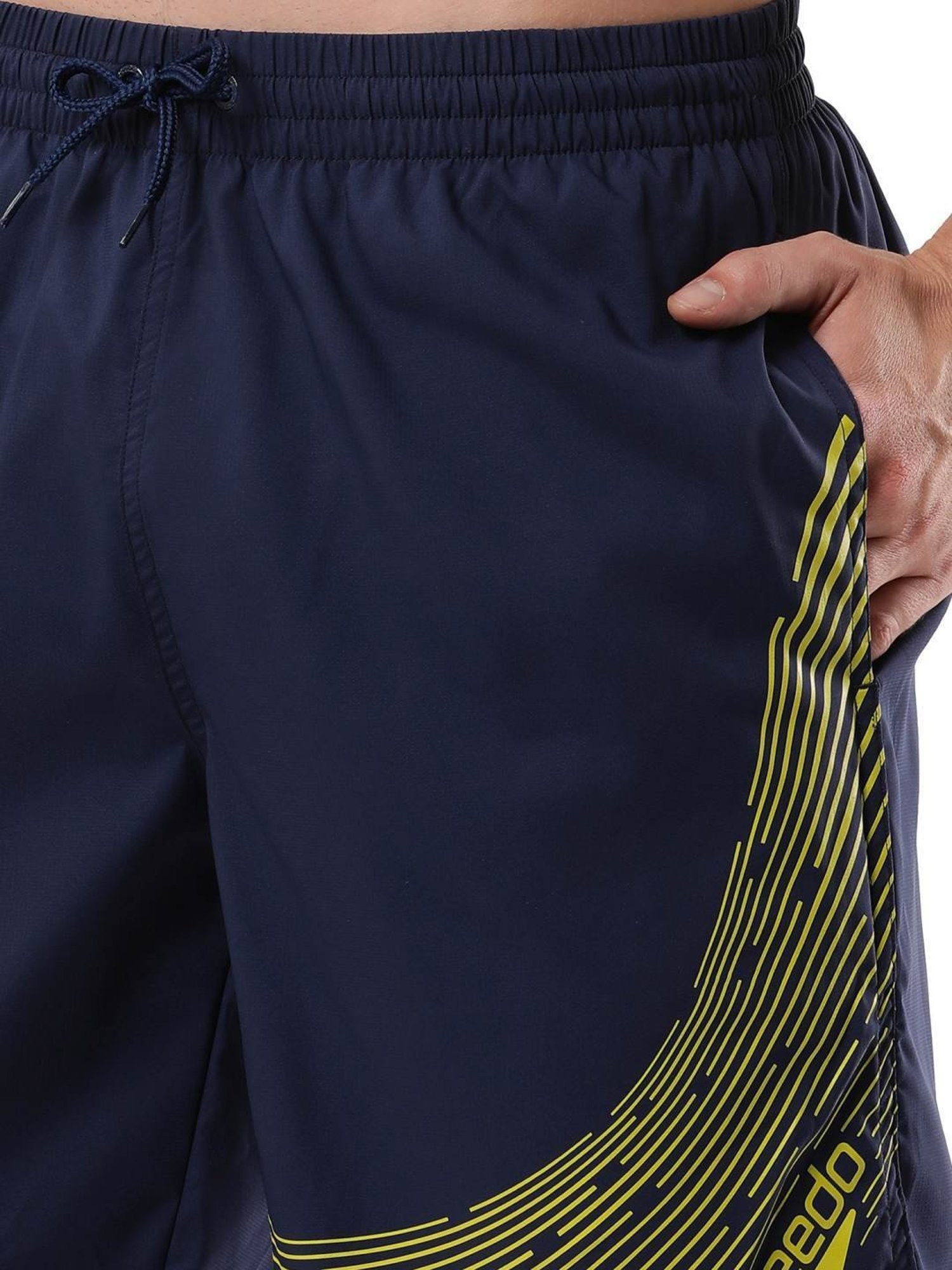 Speedo Navy Regular Fit Printed Swim Shorts