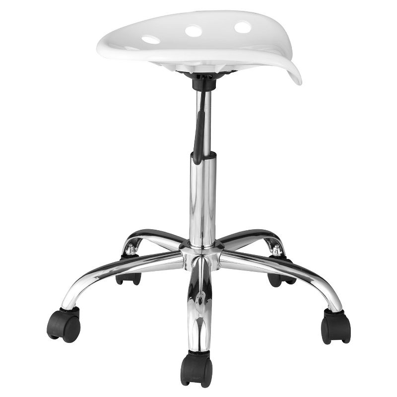 OneSpace 60-101401 Computer Task Chair with Tractor Seat, White